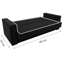 Диван Лига диванов Куба книжка 122051 (микровельвет черный) - Превью изображения №9 — Интернет-магазин Time-Shop