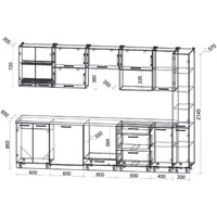 Готовая кухня Интерлиния Мила Gloss 3.1-ПМ2 (керамика/кашемир/травертин серый) - Превью изображения №6 — Интернет-магазин Time-Shop