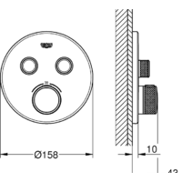 Смеситель без скрытого механизма Grohe Grohtherm SmartControl 29119DA0 (теплый закат) - Превью изображения №2 — Интернет-магазин Time-Shop