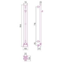 Полотенцесушитель Сунержа Нюанс EU50+ 840х50 30-0212-0840 - Превью изображения №3 — Интернет-магазин Time-Shop