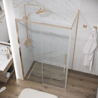 Душевой уголок Grossman Galaxy 100x90x195 120.K33.01.1090.32.00 (золото сатин/прозрачное стекло) - Превью изображения №9 — Интернет-магазин Time-Shop