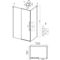Душевой уголок Grossman Galaxy 100x90x195 120.K33.01.1090.32.00 (золото сатин/прозрачное стекло) - Превью изображения №10 — Интернет-магазин Time-Shop