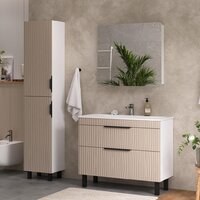  Volna Тумба с умывальником Lotty 100.2Y Pulsus + Pulsus 100 (латте, напольная) - Превью изображения №9 — Интернет-магазин Time-Shop