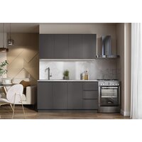 Готовая кухня Артём-Мебель Мэри СН-114 ДСП 1.6м (серый графит) - Превью изображения №3 — Интернет-магазин Time-Shop