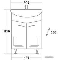  Onika Тумба Лада 50.11 с умывальником Ладога-50 (белый) - Превью изображения №3 — Интернет-магазин Time-Shop