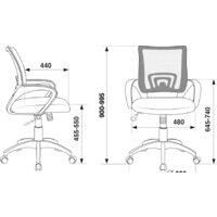 Офисное кресло Бюрократ CH-695N/OR/TW-11 (черный/оранжевый) - Превью изображения №5 — Интернет-магазин Time-Shop