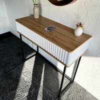 Консольный стол Shtabe Royal 5011 эко (белый/дуб кантри золотой/черный) - Превью изображения №4 — Интернет-магазин Time-Shop