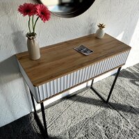 Консольный стол Shtabe Royal 5011 эко (белый/дуб кантри золотой/черный) - Превью изображения №3 — Интернет-магазин Time-Shop