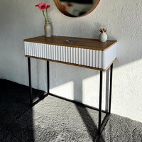 Консольный стол Shtabe Royal 5011 эко (белый/дуб кантри золотой/черный) - Превью изображения №2 — Интернет-магазин Time-Shop