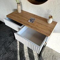 Консольный стол Shtabe Royal 5011 эко (белый/дуб кантри золотой/черный) - Превью изображения №8 — Интернет-магазин Time-Shop