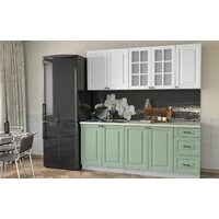 Готовая кухня Интерлиния Мила Деко 2.0 А (мята/белый/опал светлый) - Превью изображения №2 — Интернет-магазин Time-Shop