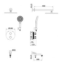 Душевая система  Vieir V25003-3G - Превью изображения №2 — Интернет-магазин Time-Shop