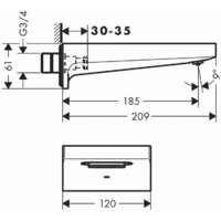 Излив Hansgrohe Metropol 32543700 - Превью изображения №2 — Интернет-магазин Time-Shop