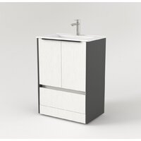  Дабер Тумба под умывальник 017 WeltWasser Deilbach 7517-70 Т17.7W.0.20Ч (белый древесный/серый/ручка черная) - Превью изображения №2 — Интернет-магазин Time-Shop