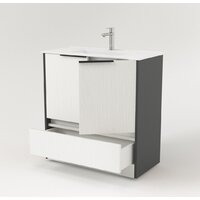  Дабер Тумба под умывальник 017 WeltWasser Deilbach 7517-70 Т17.7W.0.20Ч (белый древесный/серый/ручка черная) - Превью изображения №3 — Интернет-магазин Time-Shop