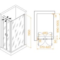 Душевой уголок RGW PA-144 (PA-104+Z-050-2+O-104) 060814460-011 60x100 (хром/прозрачное стекло) - Превью изображения №2 — Интернет-магазин Time-Shop