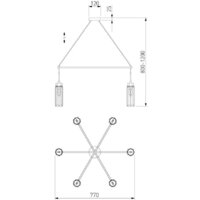 Подвесная люстра Евросвет 60163/6 (никель) - Превью изображения №5 — Интернет-магазин Time-Shop