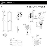 Душевая система  Whitecross Y YSET05TOPGLB (брашированное золото) - Превью изображения №3 — Интернет-магазин Time-Shop
