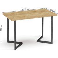 Кухонный стол Soma Miata 36 120x66 (дуб крафт золотой/черный) - Превью изображения №5 — Интернет-магазин Time-Shop