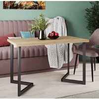 Кухонный стол Soma Miata 36 120x66 (дуб крафт золотой/черный) - Превью изображения №3 — Интернет-магазин Time-Shop