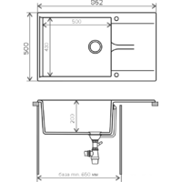 Кухонная мойка Polygran Gals-862 (черный 16) - Превью изображения №2 — Интернет-магазин Time-Shop
