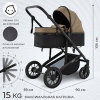 Универсальная коляска Sweet Baby Amare GL 2в1 (бежевый) - Превью изображения №3 — Интернет-магазин Time-Shop