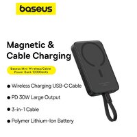 Внешний аккумулятор Baseus Magnetic Fast Charge Power Bank Type-C Edition 30W 10000mAh (черный) - Превью изображения №12 — Интернет-магазин Time-Shop