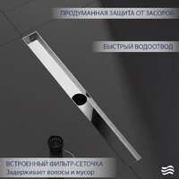Трап/канал Lauter 2120161-LH 600x70 (хром) - Превью изображения №3 — Интернет-магазин Time-Shop