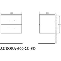  BelBagno Тумба под умывальник Aurora-600-2C-SO-RT (rovere tabacco) - Превью изображения №4 — Интернет-магазин Time-Shop