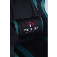 Игровое (геймерское) кресло Calviano 1584 (велюр, черный/зеленый) - Превью изображения №15 — Интернет-магазин Time-Shop