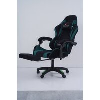 Игровое (геймерское) кресло Calviano 1584 (велюр, черный/зеленый) - Превью изображения №10 — Интернет-магазин Time-Shop