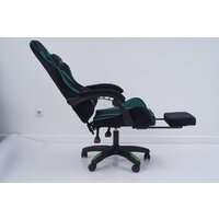 Игровое (геймерское) кресло Calviano 1584 (велюр, черный/зеленый) - Превью изображения №3 — Интернет-магазин Time-Shop