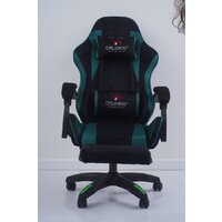 Игровое (геймерское) кресло Calviano 1584 (велюр, черный/зеленый) - Превью изображения №11 — Интернет-магазин Time-Shop