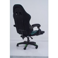 Игровое (геймерское) кресло Calviano 1584 (велюр, черный/зеленый) - Превью изображения №4 — Интернет-магазин Time-Shop