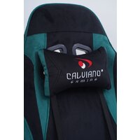 Игровое (геймерское) кресло Calviano 1584 (велюр, черный/зеленый) - Превью изображения №16 — Интернет-магазин Time-Shop
