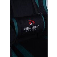 Игровое (геймерское) кресло Calviano 1584 (велюр, черный/зеленый) - Превью изображения №14 — Интернет-магазин Time-Shop