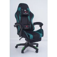 Игровое (геймерское) кресло Calviano 1584 (велюр, черный/зеленый) - Превью изображения №18 — Интернет-магазин Time-Shop