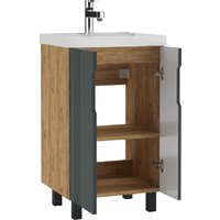  Айсберг Тумба под умывальник Bazis 50 Марта без ящика (дуб вотан) - Превью изображения №2 — Интернет-магазин Time-Shop