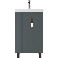  Айсберг Тумба под умывальник Bazis 50 Марта без ящика (дуб вотан) - Превью изображения №3 — Интернет-магазин Time-Shop