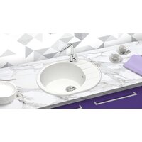 Кухонная мойка Berge BR-6201 (белый матовый) - Превью изображения №2 — Интернет-магазин Time-Shop