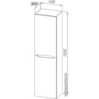  BelBagno Шкаф-пенал Etna-1500-2A-SC-RW-P-R (правый, rovere moro) - Превью изображения №2 — Интернет-магазин Time-Shop