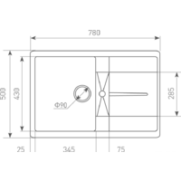 Кухонная мойка Zigmund & Shtain Rechteck 780 (молодое шампанское) - Превью изображения №3 — Интернет-магазин Time-Shop