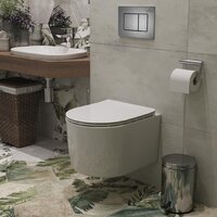 Унитаз подвесной Roxen Simple Compact в комплекте с инсталляцией StounFix Dual Fresh 6 в 1 954681 (кнопка: оружейная сталь) - Превью изображения №11 — Интернет-магазин Time-Shop