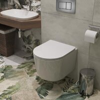 Унитаз подвесной Roxen Simple Compact в комплекте с инсталляцией StounFix Dual Fresh 6 в 1 954681 (кнопка: оружейная сталь) - Превью изображения №12 — Интернет-магазин Time-Shop