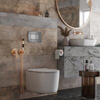 Унитаз подвесной Roxen Simple Compact в комплекте с инсталляцией StounFix Dual Fresh 6 в 1 954681 (кнопка: оружейная сталь) - Превью изображения №13 — Интернет-магазин Time-Shop