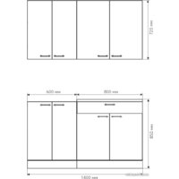 Готовая кухня Агута Альфа 1.4 (скандинавское дерево/скандинавское дерево/этория) - Превью изображения №2 — Интернет-магазин Time-Shop