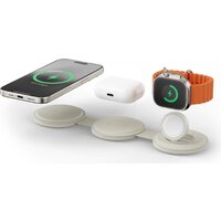 Беспроводное зарядное Satechi OntheGo 3-in-1 Charger ST-QTG31W (бежевый) - Превью изображения №4 — Интернет-магазин Time-Shop