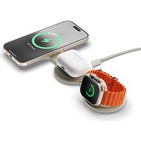 Беспроводное зарядное Satechi OntheGo 3-in-1 Charger ST-QTG31W (бежевый) - Превью изображения №5 — Интернет-магазин Time-Shop