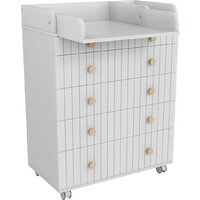 Детский комод Incanto Lunna Charm МДФ 800/5 PK-0004/12mdf (белый) - Превью изображения №4 — Интернет-магазин Time-Shop