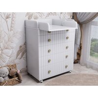 Детский комод Incanto Lunna Charm МДФ 800/5 PK-0004/12mdf (белый) - Превью изображения №8 — Интернет-магазин Time-Shop